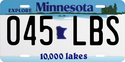 MN license plate 045LBS