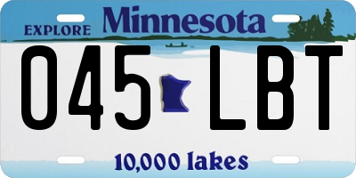 MN license plate 045LBT