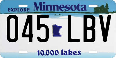 MN license plate 045LBV
