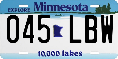 MN license plate 045LBW