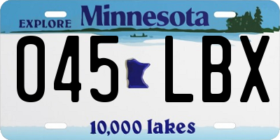MN license plate 045LBX