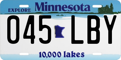 MN license plate 045LBY