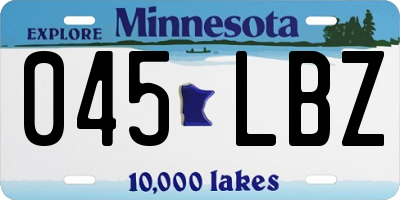 MN license plate 045LBZ