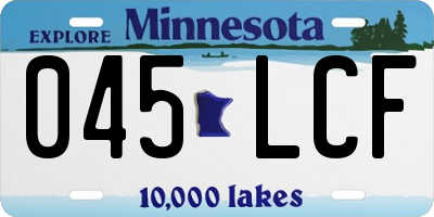 MN license plate 045LCF
