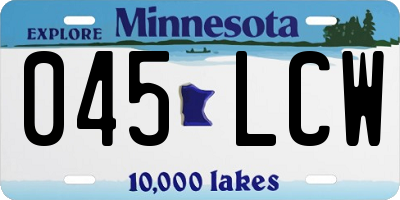 MN license plate 045LCW