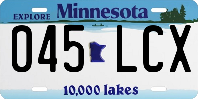 MN license plate 045LCX