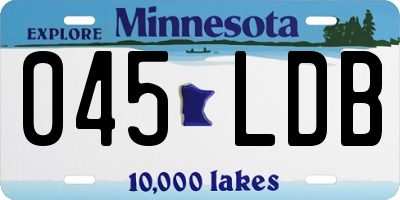 MN license plate 045LDB