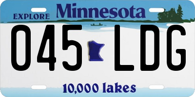 MN license plate 045LDG