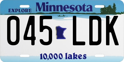 MN license plate 045LDK