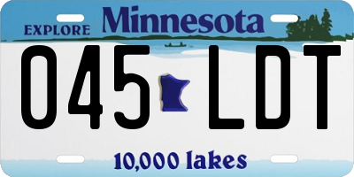 MN license plate 045LDT