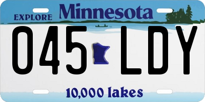 MN license plate 045LDY