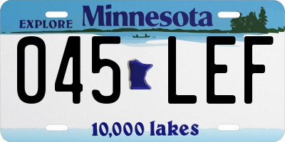 MN license plate 045LEF