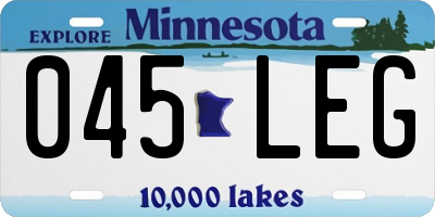 MN license plate 045LEG