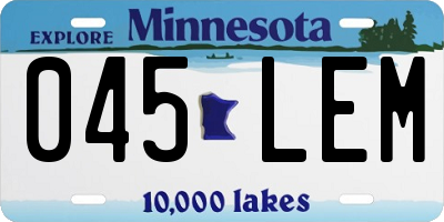 MN license plate 045LEM