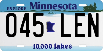 MN license plate 045LEN