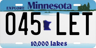 MN license plate 045LET