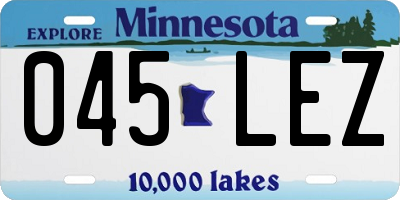 MN license plate 045LEZ