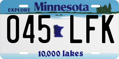 MN license plate 045LFK
