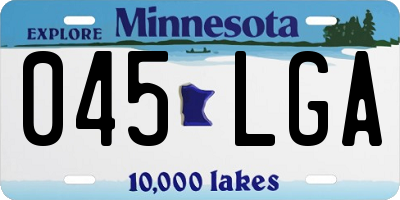 MN license plate 045LGA