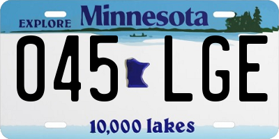 MN license plate 045LGE