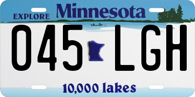 MN license plate 045LGH