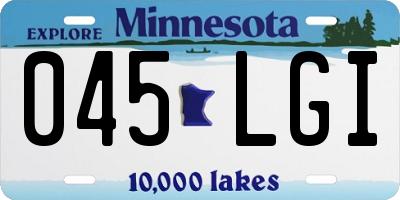 MN license plate 045LGI