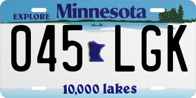 MN license plate 045LGK