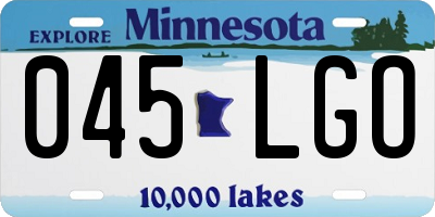 MN license plate 045LGO