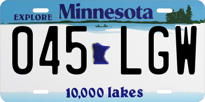 MN license plate 045LGW