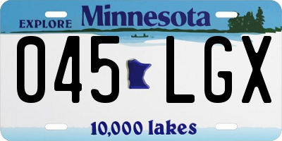 MN license plate 045LGX