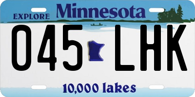 MN license plate 045LHK