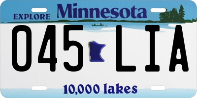 MN license plate 045LIA