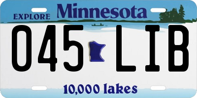 MN license plate 045LIB
