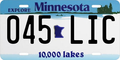 MN license plate 045LIC