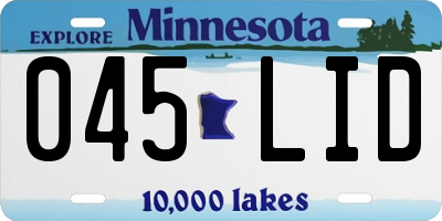 MN license plate 045LID
