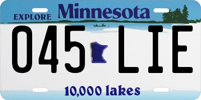 MN license plate 045LIE