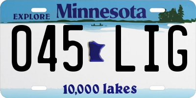MN license plate 045LIG