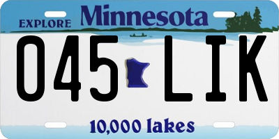 MN license plate 045LIK