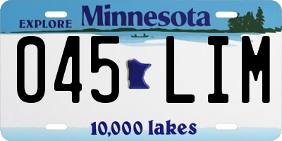 MN license plate 045LIM