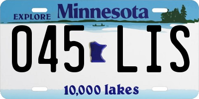 MN license plate 045LIS