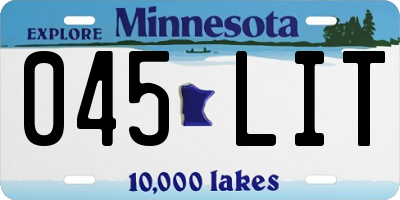 MN license plate 045LIT