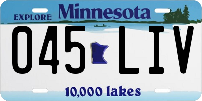 MN license plate 045LIV