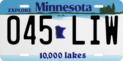 MN license plate 045LIW