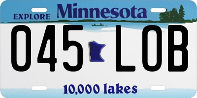 MN license plate 045LOB