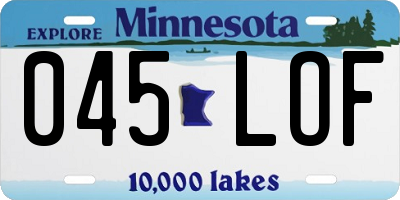 MN license plate 045LOF