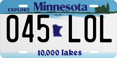 MN license plate 045LOL