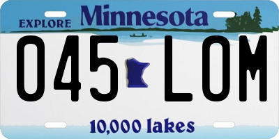 MN license plate 045LOM