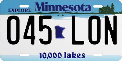 MN license plate 045LON