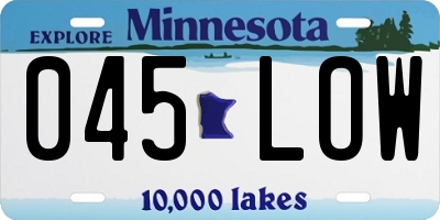 MN license plate 045LOW