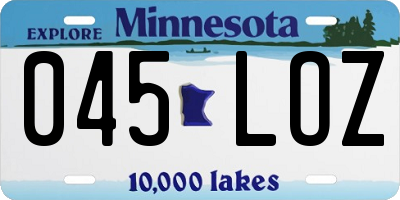MN license plate 045LOZ